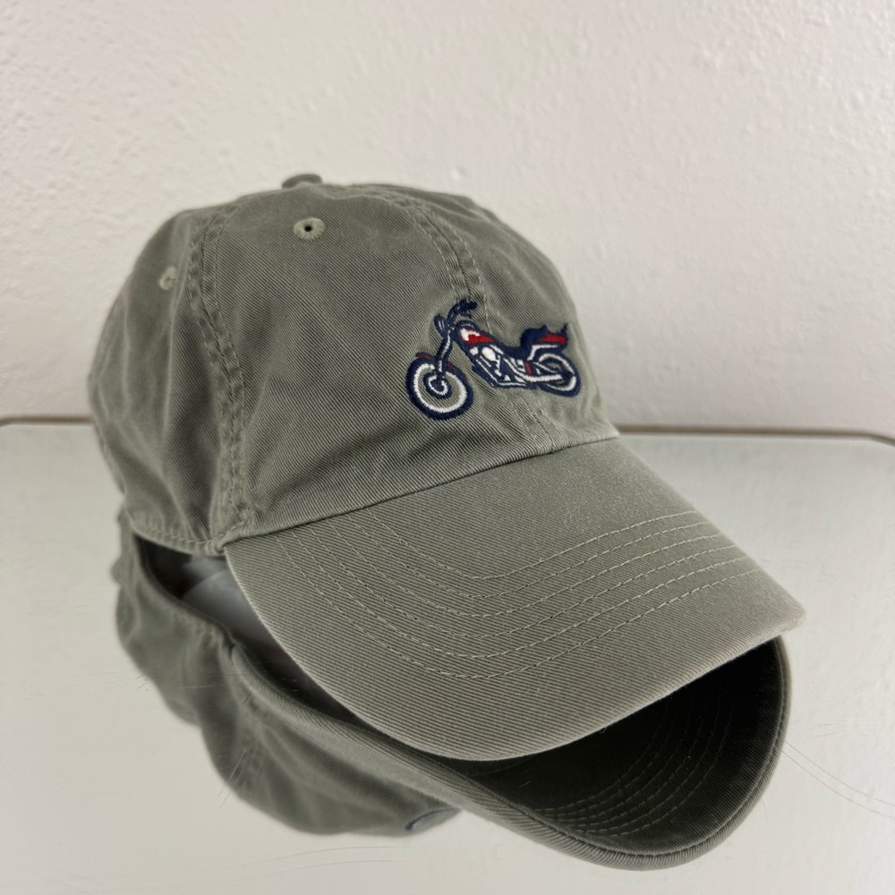 LIFE IS GOOD Greenish Grey Embroidered Motorcycle Biker Y2K Baseball Cap Hat